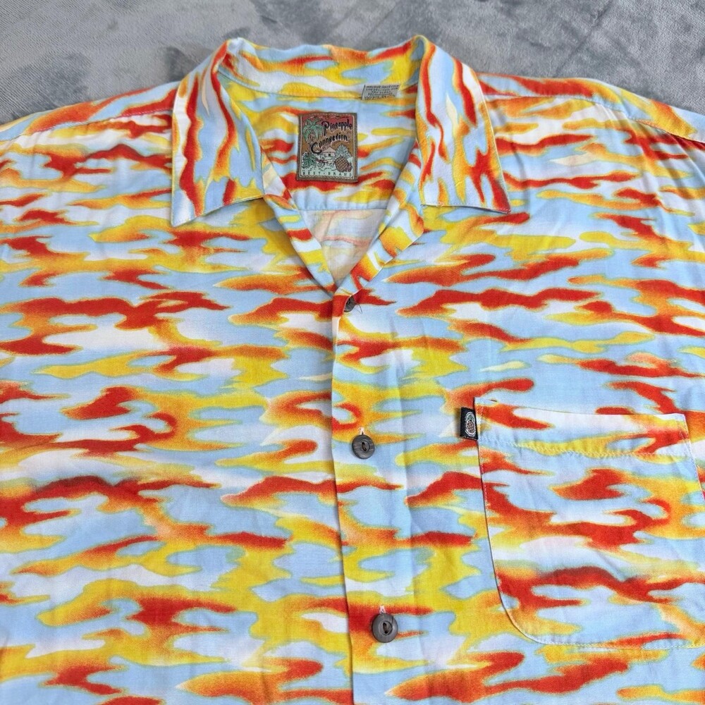 Vtg Pineapple Connection Shirt Mens Sz XL Retro Aloha Hawaiian Tropical Print - Picture 10 of 11